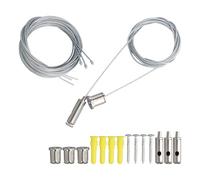 4 Pièces Cable Suspension Luminaire 1,5mm × 2m, Ajustable Cable Acier Câble Métallique Fixation pour LED Panneau Plafonnier Rideaux et Photos