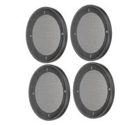 4 Pièces Cache Haut-Parleur de Voiture Rond en Fer Noir, Grille | Protection Robuste, Look Moderne, pour Haut-parleurs et Tweeters, Intérieur Véhicule, Usage Route Difficile