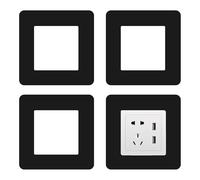 4 Pièces Cache Interrupteur Noir - Plaques de Protection pour Interrupteur Mural en Plastique Carré, Protection Murale pour Interrupteurs et Prises, Autocollants pour Interrupteur