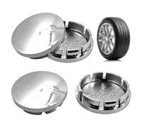 4 Pièces Cache Moyeu 56mm, Capuchons Centre Moyeu OD 56mm ID 51mm, Enjoliveurs de Jante Accessoires pour Voitures, Cache de Roue Centrale Universels in ABS Compatible avec VW et Audi, Argent