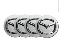 4 Pièces Cache Moyeu Centre de Jante Capuchons pour Mazda 3 Hatchback 3 (III) BM/BN I 2013-2019,ABS Cache Moyeux Cache de Roue Centrale Accessoires de Voitur Bonne stabilité,Silver