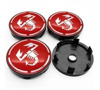 4 pièces Cache Moyeu pour Abarth 56MM,Cache Moyeux Aluminium+ABS Cache de Roue Centrale Central Couvercle de Protection Contre la Poussière,D