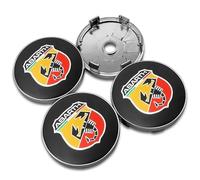 4 pièces Cache Moyeu pour Abarth 56MM,Cache Moyeux Aluminium+ABS Cache de Roue Centrale Central Couvercle de Protection Contre la Poussière,A