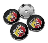 4 Pièces Cache Moyeu pour Abarth 595 2012-2016, Roue Couvercles de Moyeu Enjoliveur de Voiture Voiture Enjoliveurs Centraux,O.D-56MM-Silver