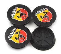 4 Pièces Cache Moyeu pour Abarth Punto 2011-2014, Roue Couvercles de Moyeu Enjoliveur de Voiture Voiture Enjoliveurs Centraux,O.D-56MM-Bla-ck