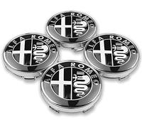 4 Pièces Cache-Moyeu pour Alfa Romeo Giulietta Spider GT Giulia Mito 147/156/159/166 Stelvio 60mm, Bouchon de Jante, Enjoliveurs, Centre Roue Caps, éTanche à la Poussière/avec Badge