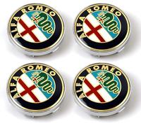 4 Pièces Cache Moyeu pour Alfa Romeo Mito 147 156 159 166, Enjoliveur de Voiture Bouchon de Jante Imperméables Anti-poussière Antirouille Jante Centre Badge,65MM