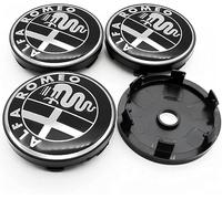 DADYM 4 pièces Cache Moyeu pour Alfa Romeo Mito 147 156 159 166 Stelvio,50mm,Cache Moyeux,Capuchons de Moyeu Central,Couvercle de Protection Contre la Poussière,Accessoires de Style,Black