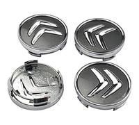 4 Pièces Cache moyeu pour Citroen C4 60mm, Centre de Jante Capuchons Cache Moyeu Centre de Roue, Enjoliveur de Voiture des Roue Accessoires,Grey