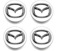 4 Pièces Cache Moyeu pour Mazda MX-5 2013-2016 2017-2025, Roue Couvercles de Moyeu Enjoliveur de Voiture Voiture Enjoliveurs Centraux,Silver-Short Legs-O.D-56MM