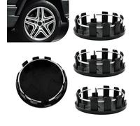 4 Pièces Cache Moyeu pour Mercedes A-KLASSE W176 | Bj 2012-2018, Capuchon Enjoliveur Centre Roue Couvercle de Moyeux Cache de Roue Centrale Décoration Bouchon Jante,Black-OD:54mm ID:52mm