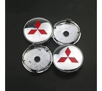 4 Pièces Cache-Moyeu pour Mitsubishi Lancer ASX Outlander Pajero L200 Galant 60mm, Bouchon de Jante, Enjoliveurs, Centre Roue Caps, éTanche à la Poussière/avec Badge