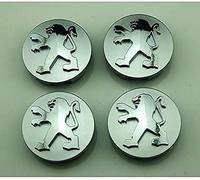 4 Pièces Cache-Moyeu pour PEUGEOT 206 207 307 301 308 408 508 3008 60mm, Bouchon de Jante, Enjoliveurs, Centre Roue Caps, éTanche à la Poussière/avec Badge