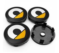 4 Pièces Cache Moyeu pour Smart 451 Brabus Smart 453, Roue Couvercles de Moyeu Enjoliveur de Voiture Voiture Enjoliveurs Centraux,Yellow-Bla-CK-O.D-60MM