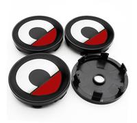 4 Pièces Cache Moyeu pour Smart EQ fortwo (C453) 2020-, Roue Couvercles De Moyeu Enjoliveur de Voiture Voiture Enjoliveurs Centraux,Red-Bla-CK-O.D-56MM