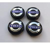 4 Pièces Cache-Moyeu pour Volvo S40 S60 S80L XC60 XC90 64MM, Bouchon de Jante, Enjoliveurs, Centre Roue Caps, éTanche à la Poussière/avec Badge