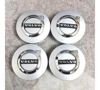 4 Pièces Cache Moyeu pour Volvo V60 Recharge Plug-in Hybrid 2020-2024 O.D-64MM, Roue Couvercles De Moyeu Enjoliveur de Voiture Voiture Enjoliveurs Centraux,Silver