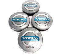 4 Pièces Cache-Moyeu pour Volvo Xc C70 S40 V50 S60 V60 V70 S80 64mm, Bouchon de Jante, Enjoliveurs, Centre Roue Caps, éTanche à la Poussière/avec Badge