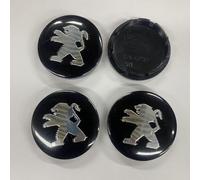 4 Pièces Cache Moyeu Voiture pour Peugeot rc SW rcline rc-Line 206 307 407 1007 4007, Étanche Capuchons de Moyeu Roue Centre de Jante Cache de Roue Centrale,O.D-56mm