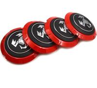 4 pièces Cache Moyeux 133mm pour Abarth 595 (facelift 2016) 2016-2025 ABS Cache de Roue Centrale, Centre de Jante Capuchons,Cache Moyeu Centre de Roue