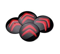 4 Pièces Cache-moyeux Autocollant pour Citroen Spacetourer 3. Generation Bj AB 2016, Jante Centre Badge D'emblème Wheel Covers Stickers Antirouille Voiture Accessoires,Black Red-56mm