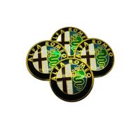 4 Pièces Cache-moyeux Autocollants pour Alfa Romeo 147 156 159 Giulietta Giulia Stelvio Mito, Capuchon de Moyeu Autocollant de Badge Capuchons Autocollants D'enjoliveur Logo,C-56mm