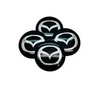 4 Pièces Cache-moyeux Autocollants pour Mazda Demio 2 3 5 6 M2 M3 M5 M6 CX-5 CX-7 CX-9 RX-8 MX5 MPV 60mm, Capuchon de Moyeu Autocollant de Badge Capuchons Autocollants D'enjoliveur Logo