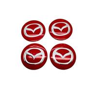 4 Pièces Cache-moyeux Autocollants pour Mazda Speed3 2007-2014 65mm, Capuchon de Moyeu Autocollant de Badge Capuchons Autocollants D'enjoliveur Logo