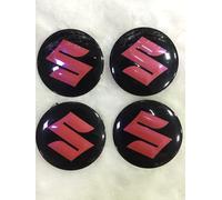 4 Pièces Cache-moyeux Autocollants pour Suzuki, 55mm,Hub Centre Caps Cover Sticker Autocollant de Capuchon de Jante de Pneu Autocollant de Badge,B