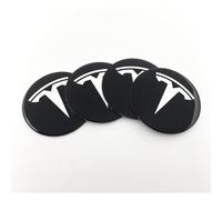 4 Pièces Cache-moyeux Autocollants pour Tesla Model Y 56mm,Hub Centre Caps Cover Sticker Autocollant de Capuchon de Jante de Pneu Autocollant de Badge,B