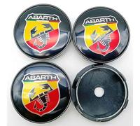 4 Pièces Cache Moyeux pour Abarth 500e 2022 60mm, Centre de Roue Bouchon de Jante avec Logo Auto Accessoires de Voiture,B