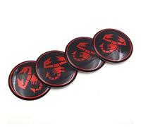 4 Pièces Cache-moyeux pour Abarth 50mm, Autocollants avec Logo Cache Moyeu Voiture Auto Capuchons de Centre Centre Roue Badge