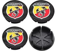 4 pièces Cache Moyeux pour Abarth 595 695 50mm, Cache Moyeu Aluminium+ABS Cache de Roue Centrale ABS Accessoires de Voiture, Noir