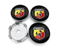 4 Pièces Cache Moyeux pour Abarth 595 Abarth 500 Abarth 124 Spider 60mm, Centre de Roue Bouchon de Jante avec Logo Auto Accessoires de Voiture,A