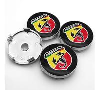 4 Pièces Cache Moyeux pour Abarth 60mm,Cache Moyeu Cache de Roue Centrale Accessoires de Voiture Chapeau de Moye Auto Centre Roue Caps