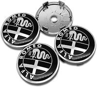 4 pièces Cache-Moyeux pour Alfa Romeo 159 147 156 Giulietta 147 159 Mito 60mm, Centre de Jante Capuchons, Cache Moyeu Centre de Roue, Bouchon de Jante, Enjoliveur de Voiture