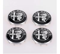 4 pièces Cache-Moyeux pour Alfa Romeo GIulia Stelvio OE 60MM, Centre de Jante Capuchons, Cache Moyeu Centre de Roue, Bouchon de