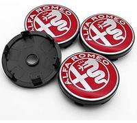 4 pièces Cache-Moyeux pour Alfa Romeo Stelvio Mito Alfa 4C 147 156 159 166 8C coprimozzo 60mm, Centre de Jante Capuchons, Cache Moyeu Centre de Roue, Bouchon de Jante, Enjoliveur de Voiture