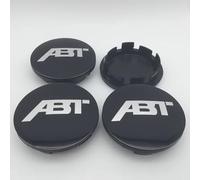 SANSHAOS 4 Pièces Cache Moyeux pour Audi Volkswagen Mercedes-Benz ABT,Enjoliveurs Centre de Roue Caches Emblème Cache Moyeux de Roue Voitures Enjoliveurs Décoratifs Accessoires,61MM-Black