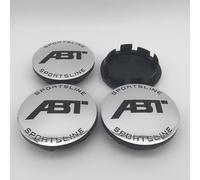 4 Pièces Cache Moyeux pour Audi Volkswagen Mercedes-Benz ABT,Enjoliveurs Centre de Roue Caches Emblème Cache Moyeux de Roue Voitures Enjoliveurs Décoratifs Accessoires,61MM-Silver