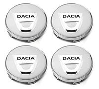 4 Pièces Cache Moyeux pour Dacia Dokker Van 2013-2017 2017-2021, Centre de Roue de Voiture Capuchon Bouchon de Jante Cache Moyeu Centre de Roue,Silver-O.D 56mm