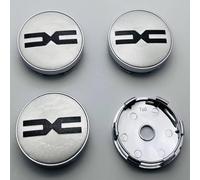 4 Pièces Cache Moyeux pour Dacia Dokker Van 2013-2017 2017-2021, Centre de Roue de Voiture Capuchon Bouchon de Jante Cache Moyeu Centre de Roue,Silver-O.D 56mm