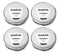 4 Pièces Cache-moyeux pour Dacia Duster 2WD 2017-2020 50mm, Autocollants avec Logo Cache Moyeu Voiture Auto Capuchons de Centre Centre Roue Badge,Silver