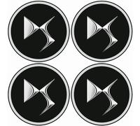 4 Pièces Cache Moyeux pour DS 3 E-Tense, Capuchons de Moyeu de Roue Plastique ABS Anti-poussière Étanches Antirouille Décoration Accessoires 60mm
