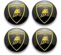 4 Pièces Cache Moyeux pour Lamborghini Gallardo LP 560-4 2008-2014 60mm, Voiture Cache Moyeu Roue Centrale Accessoires Étanche Anti Poussière