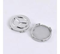 4 Pièces Cache Moyeux pour Mazda CX-80 202, Centre de Roue de Voiture Capuchon Bouchon de Jante Cache Moyeu Centre de Roue,Silver-Short Legs-O.D 56mm