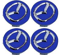 4 Pièces Cache Moyeux pour MazdaSpeed Miata MX-5 2004-2005, Centre de Roue de Voiture Capuchon Bouchon de Jante Cache Moyeu Centre de Roue,O.D 56mm,Blue