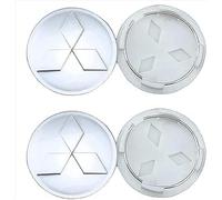 4 pièces Cache Moyeux pour Mitsubishi ASX 2010-2020 2021 2022 2023, RéSistant à La Chaleur Cache de Roue Centrale enjoliveurs Bouchon de Jante Accessoires Cadeau,Silver-50mm