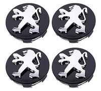 4 pièces Cache-Moyeux pour Peugeot 106 107 206 207 307 308 406 407 60MM, Centre de Jante Capuchons, Cache Moyeu Centre de Roue,