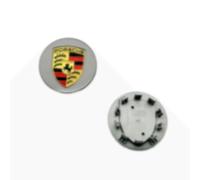 4 Pièces Cache Moyeux pour Porsche hubcaps Macan Cayenne Panamera 911 718 76mm, Enjoliveurs Auto Bouchon de Jante Cache de Roue Centrale Accessoires de Voiture,Grey
